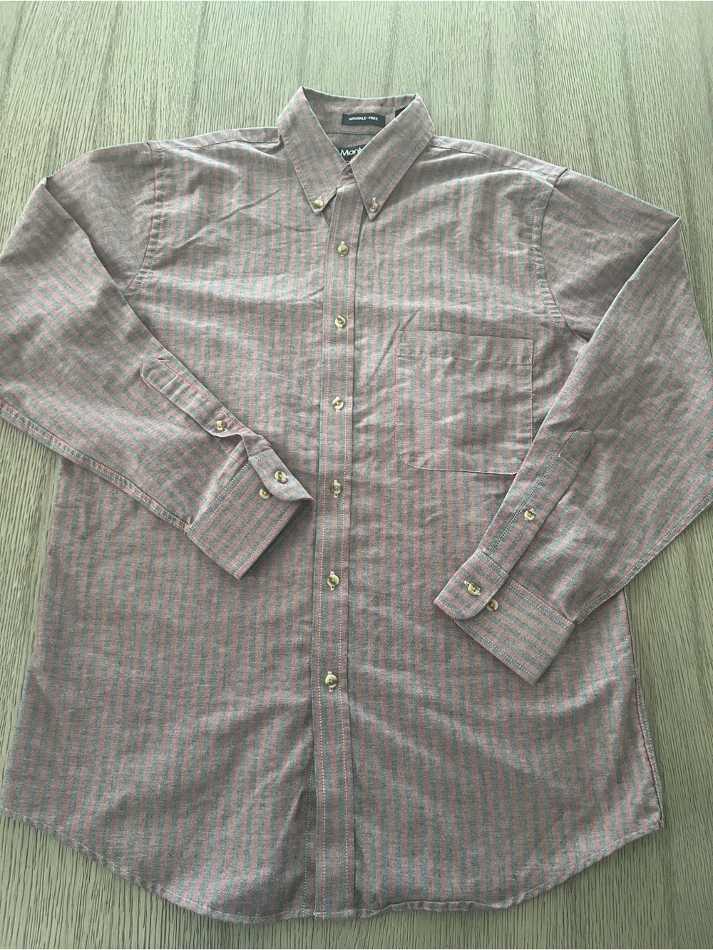 Manhattan  club Mens long sleeve striped button shirt
